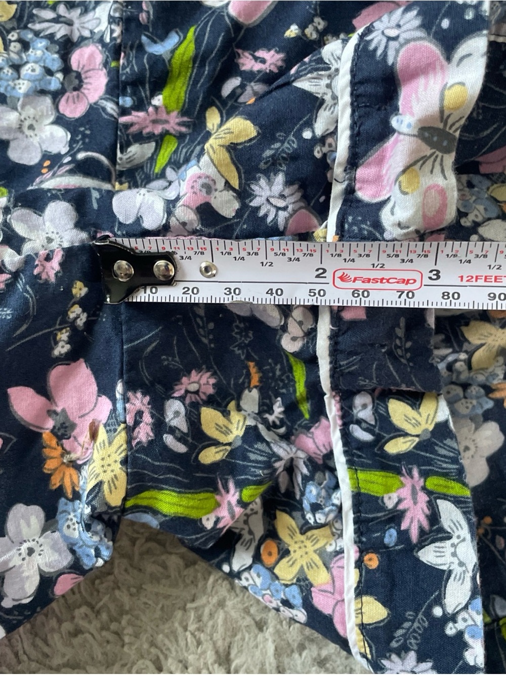Vera Bradley XL Pajama Set Short Sleeve Button-up Shirt Shorts Bloom Boom Navy - Picture 11 of 12